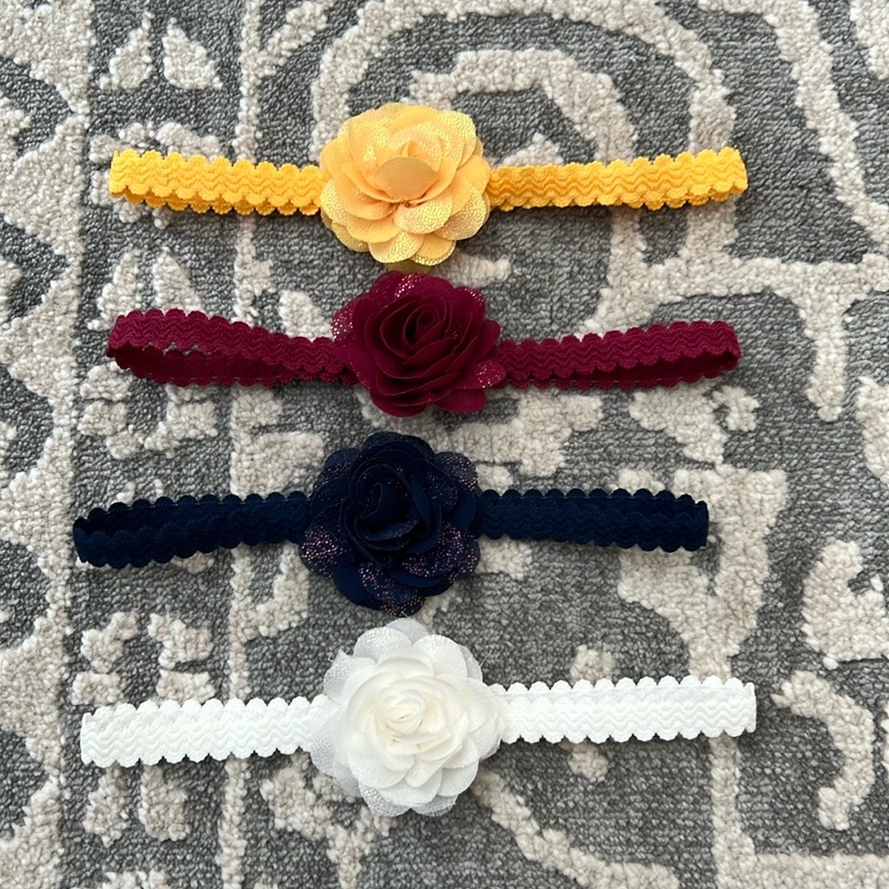 Carters baby girls elastic headbands - set of 4